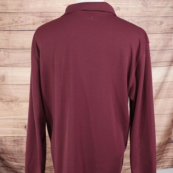 GRAND SLAM PERFORMANCE AIR FLOW BURGUNDY LONG SLEEVE GOLF POLO MENS SZ XL - Picture 4 of 6